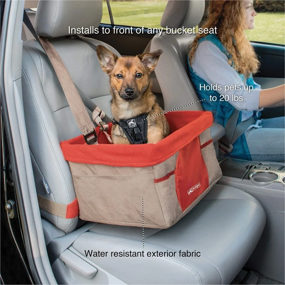 Kurgo Heather Dog Booster Seat with Red